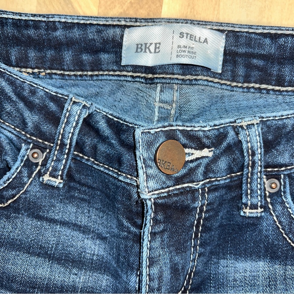 BKE Stella Low Rise Bootcut Jeans - Dark Blue